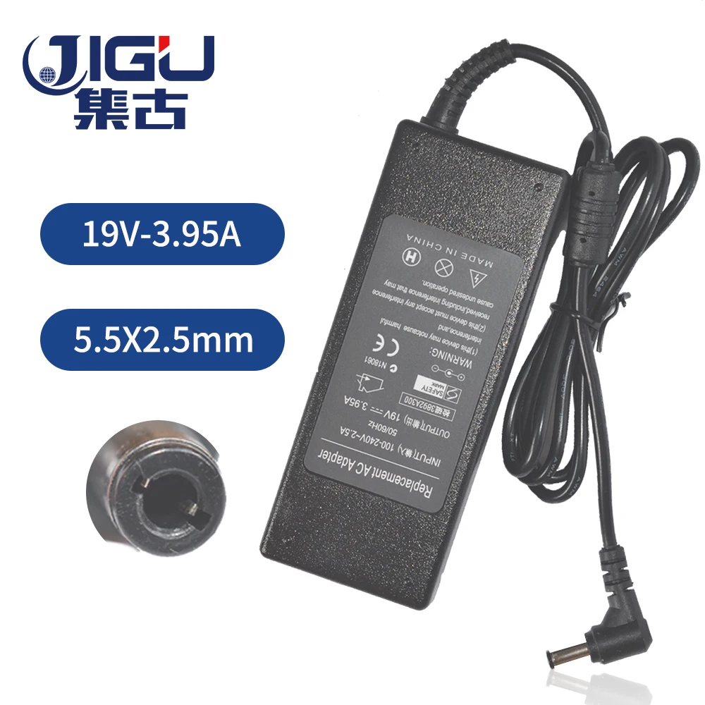 

JIGU 19V 3.95A 5.5*2.5mm 75W PA3468E-1AC3 PA-1750-09 Power ac Adapter Supply For Toshiba FA105 FM35X U305 P205 charger