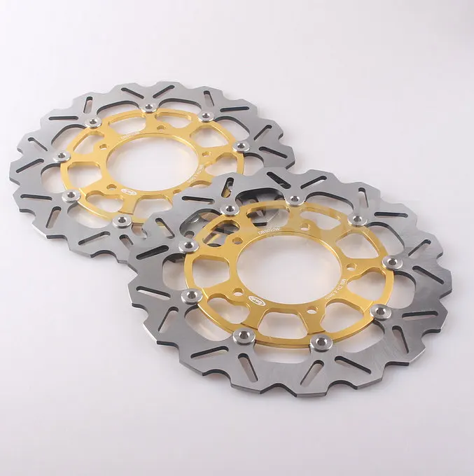 Gold Style 2x ротор дисковых передних тормозов для Suzuki GSR750 B-King Hayabusa 08-15 DL650 V-Strom 07-12 Bandit GSF 650 1200 1250 GSX1250FA - Цвет: Gold Style