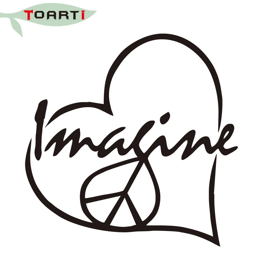 Imagine Peace Love Heart виниловая Свадебная наклейка для автомобиля Стайлинг наклейки