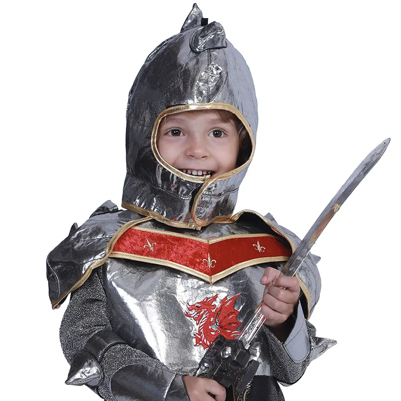 Детский серебряный костюм рыцаря для мальчиков детский в европейском