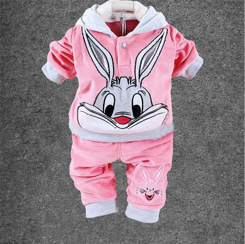 Pink Одежда для маленьких девочек осенне-зимний комплект ;одежды для новорожденных, детская одежда, детская одежда для девочек комплект одежды детские вещи;одежда для маленьких мальчиков - Цвет: Pink