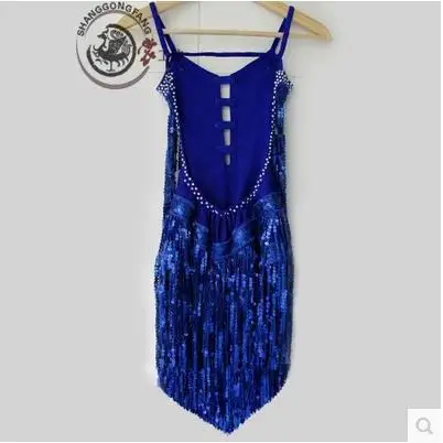 Новый стиль латинского танца костюм спандекс блестками кисточкой латинские