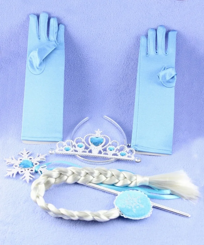 2016 Hot Sale Fro.zen Princess Jewelry Sets Girls Love Crown Hair Clip Wand Braid Glove Kids XRN64 | Украшения и аксессуары