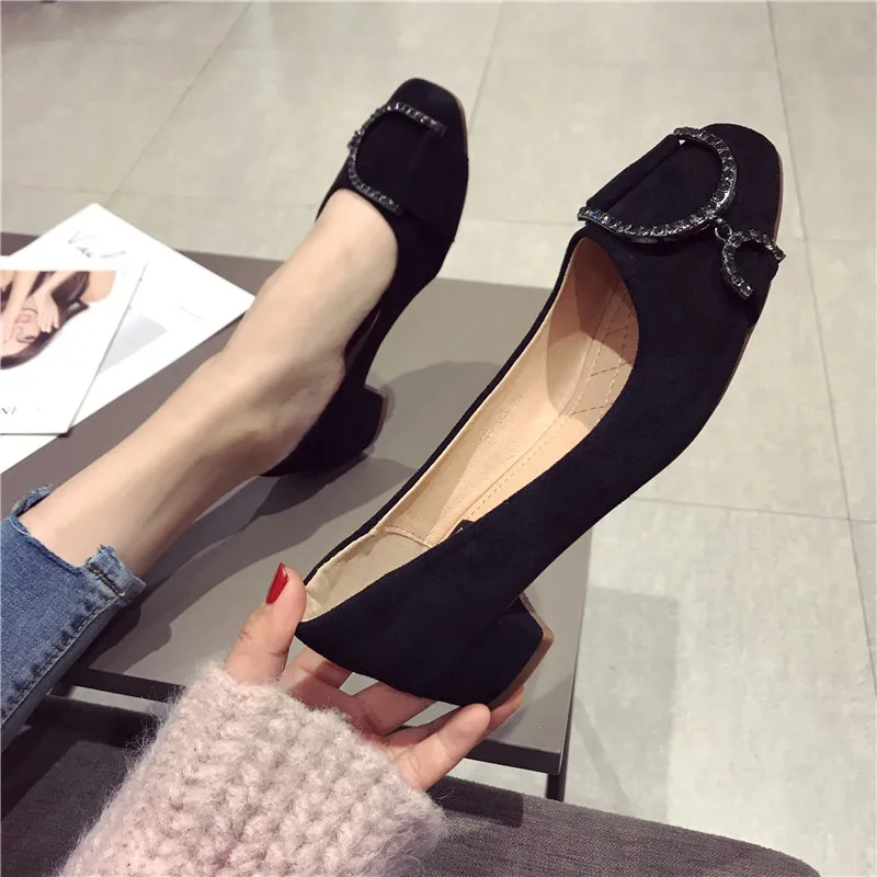 Новые Брендовые женские туфли-лодочки Модные туфли на низком каблуке с