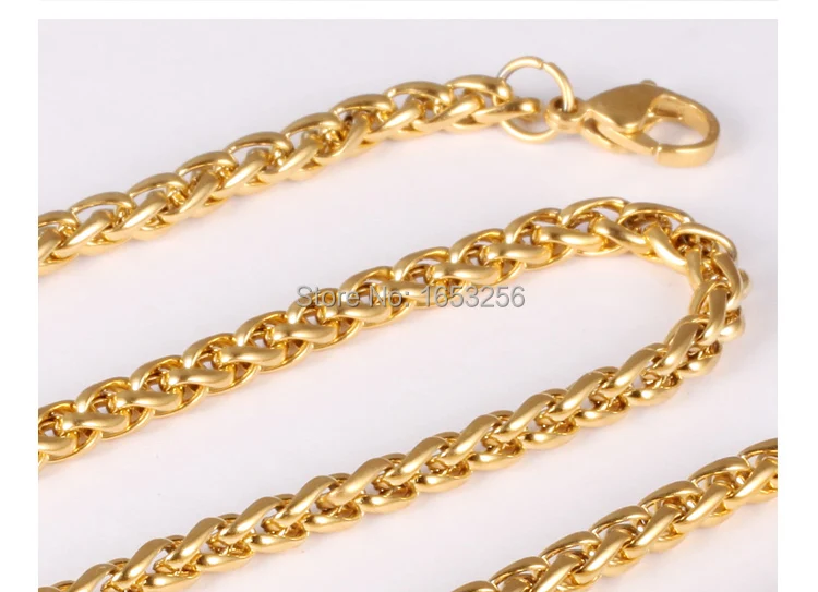 Цепочка Из Нержавеющей Стали 316L под золото 18-36 дюймов 6 мм