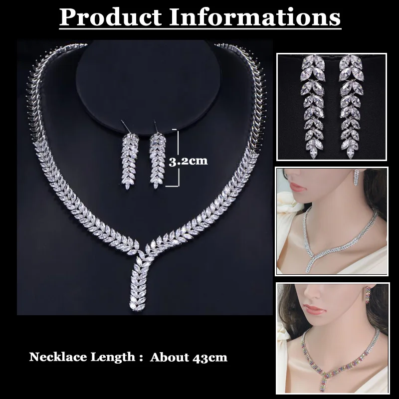 ThreeGraces элегантный свадебный комплект ювелирных изделий роскошный фианит форма