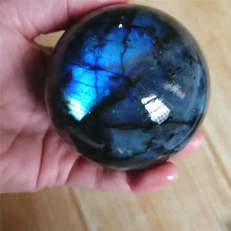 Мигающий натуральный лабрадорит хрустальный шар энергетический камень