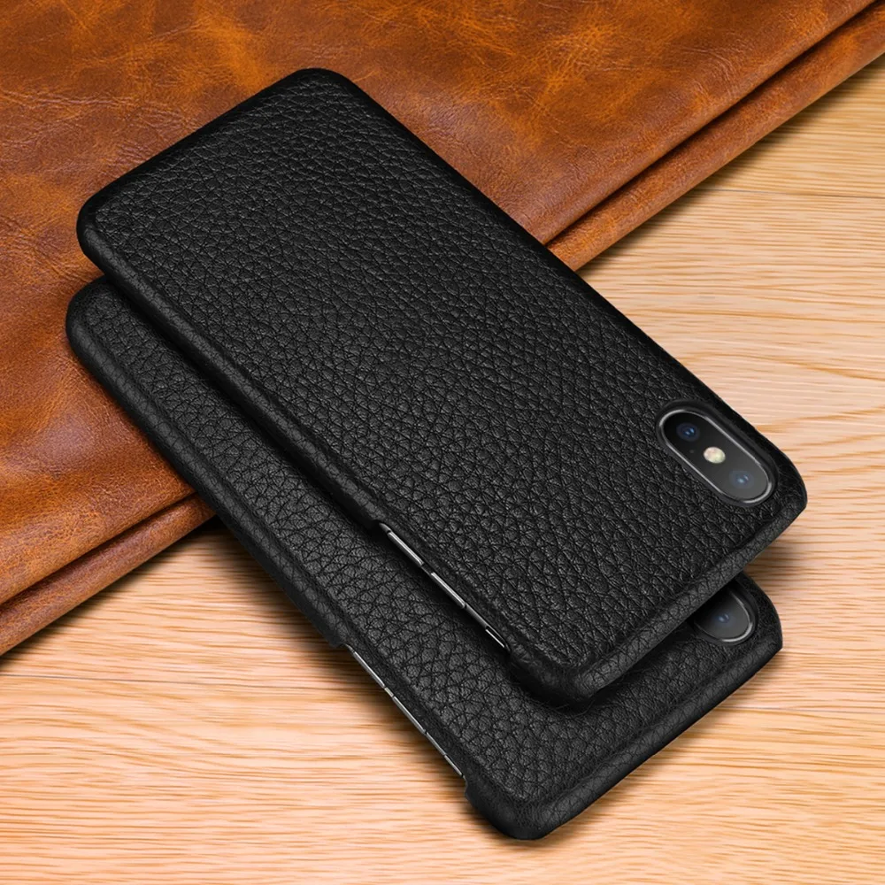 Роскошный чехол из натуральной кожи с узором Личи для iPhone XS Max, тонкий чехол для телефона, чехол s для iPhone 11 Pro XS XR 7 8 Funda