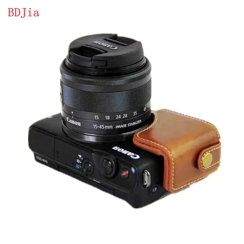 Новейшая сумка для камеры чехол Canon EOS M200 M100 M10 из искусственной кожи половинный
