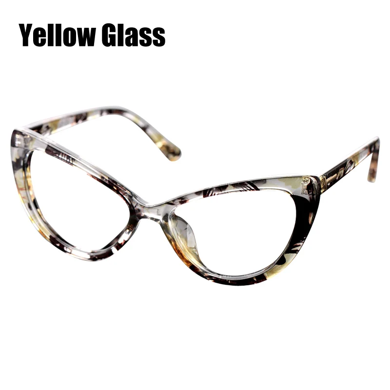 Yellow Glass SOOLALA очки для чтения «кошачий глаз» женские и мужские большие очки для чтения+ 0,5 0,75 1,25 1,75 2,25 до 4,0 пользовательские очки для пресбиопии - Цвет оправы: Yellow Glass