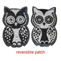reversible change color sequins patch deal with it clothes penguin owl fashion patches for clothing t shirt women stickers