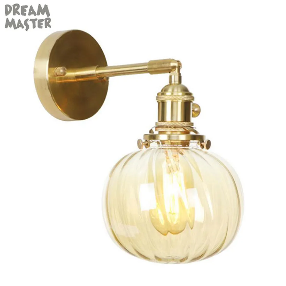 Современный настенный светильник из прозрачного янтарного стекла светодиодное