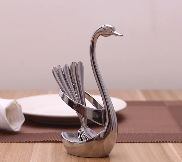 Базовый держатель с лебедем вилка для фруктов/десерта/торта/комплект кофейных