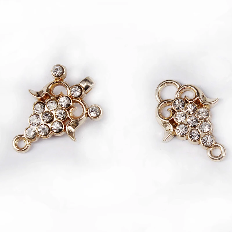 20 комплектов застежек соединителей Стразы Кристальные пуговицы золотой тон