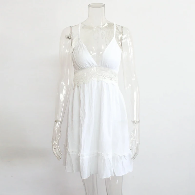 Boho Dress платье летнее женское крючком кружевными рюшами пляжное платье v-образным вырезом Спагетти ремень спинки сексуальные мини летнее платье сарафан женский летний платье женское
