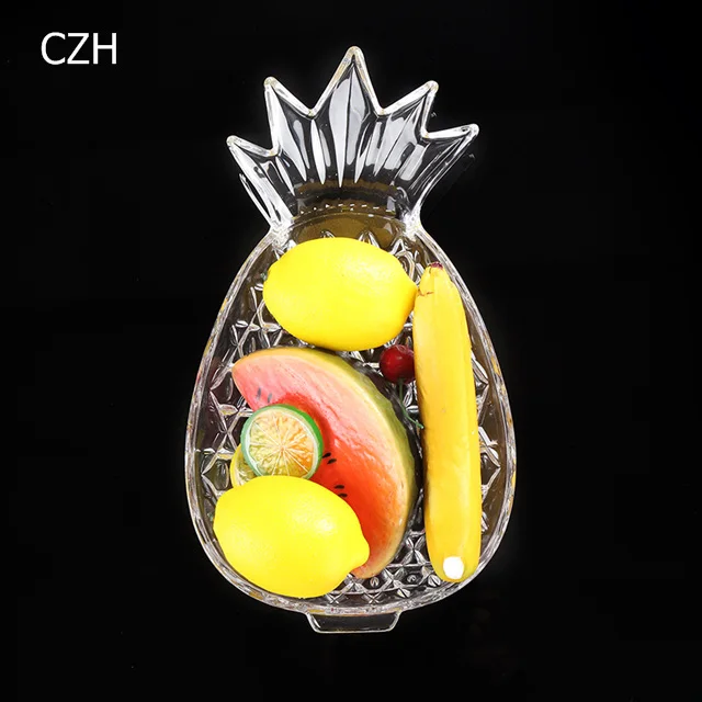 1" креативное Хрустальное стекло форма ананаса Фруктовая тарелка Ananas сервировочный лоток стеклянная посуда ремесло посуда декор для гостиной кухня