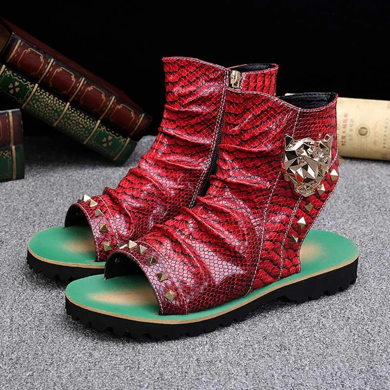 Batzuzhi Zapatillas Mujer в стиле рок панк мужское открытые ботинки с ремешками С заклепками