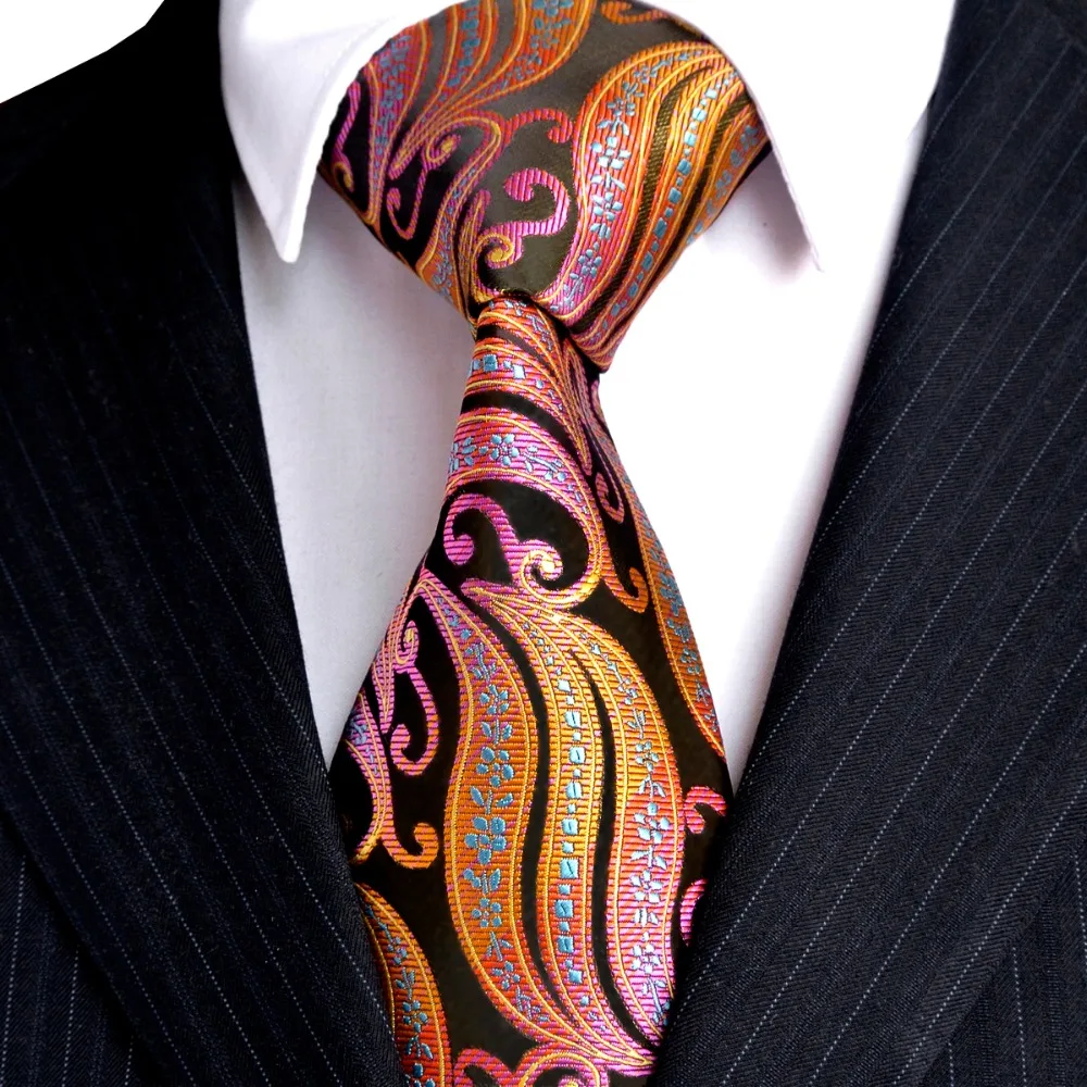 Pattern Multicolor Black Yellow Pink Mens Ties Neckties 100% Silk Jacquard Woven Fashion Free Shipping Wholesale | Аксессуары для