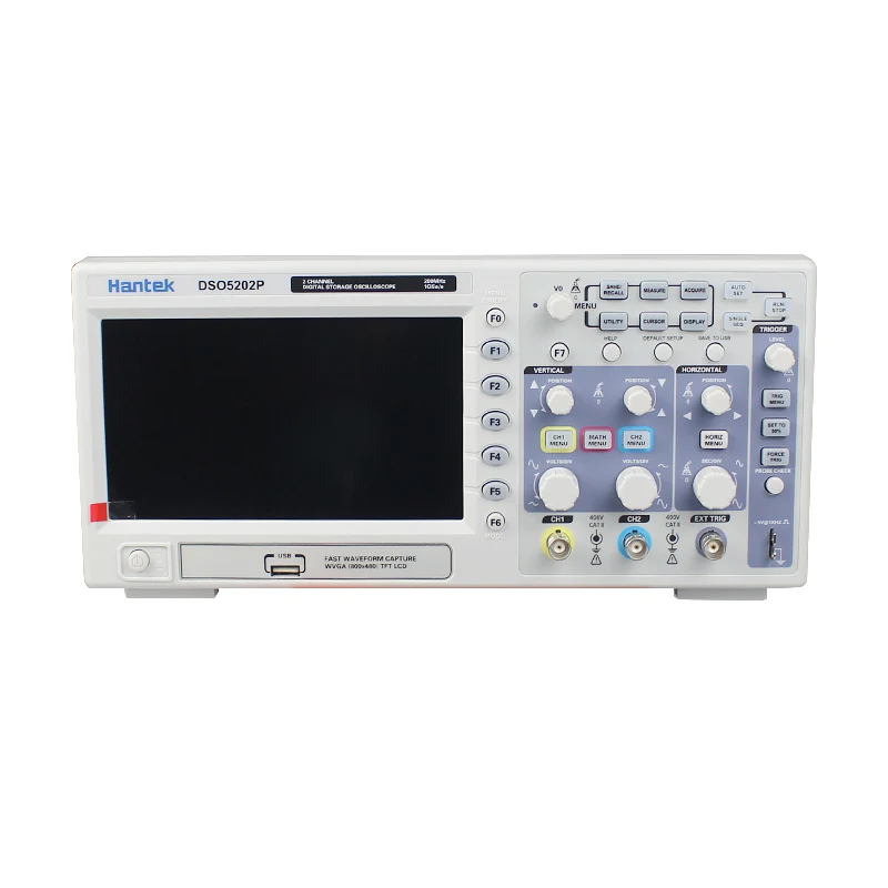 Цифровой осциллограф Hantek DSO5202P 200 МГц 2 канала 1 Гвыб/с 7 дюймов TFT ЖК дисплей длина