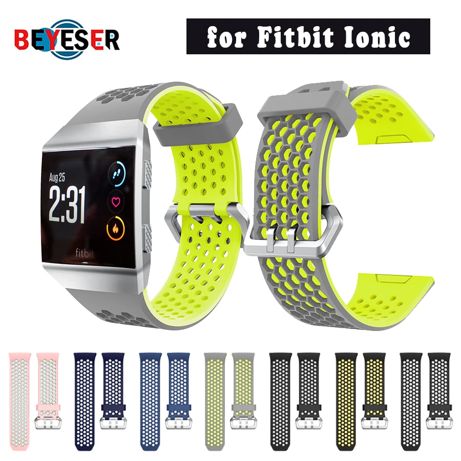 

Sport Watch Bands Lightweight Ventilate Silicone Bracelet for Fitbit Ionic Smartwatch Adjustable Replacement Bangle Accessory