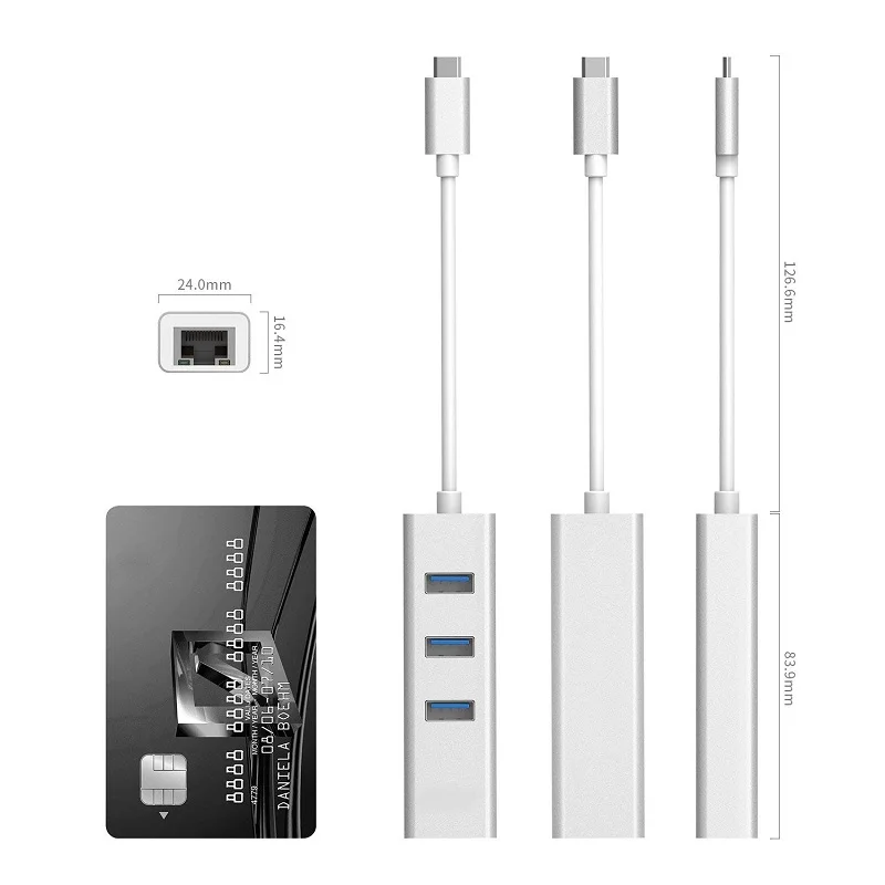 Тип с разъемами типа C и 3-Порты и разъёмы USB 3,0 концентратор с Gigabit Ethernet сетевой адаптер для Apple MacBook 12 MacBook Pro 13/15 Chromebook ПК с ОС Windows