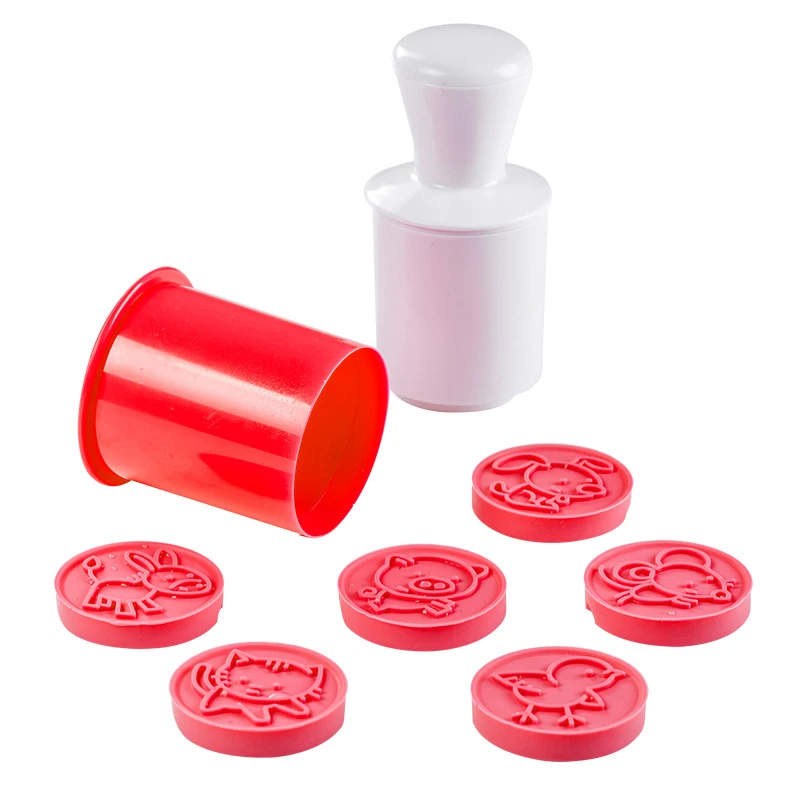 Round Shape Cookies Cutter Molds Plastic Cake Mould Biscuit Plunger Forms For Cookies Cake Decorating DIY Baking Tools - Цвет: Красный
