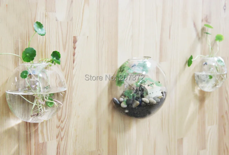 2 шт./лот прозрачная Хрустальная настенная ваза для растений украшение