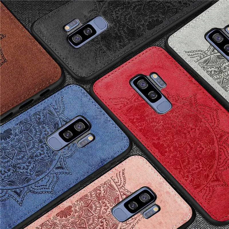 

For Samsung Galaxy S9 Plus Case Fashion Fabric Shell Silicon Bumper Cloth+PC Phone Case For Samsung S9 Plus Cover For Samsung S9