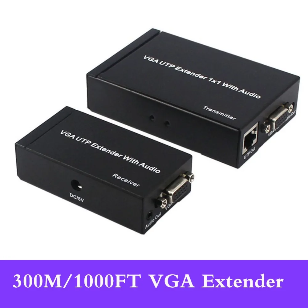Pushijie 300M VGA удлинитель по Ethernet кабелю через Cat6 до 1000 футов передатчик