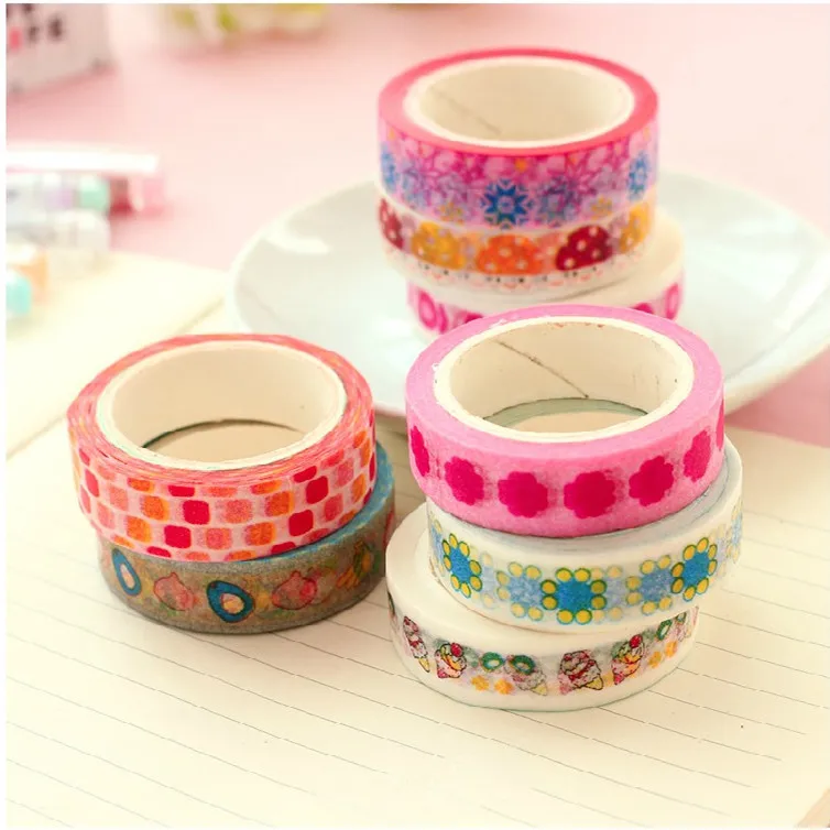 10 шт./лот канцелярский мультяшный скотч цветные Мультяшные наклейки оптом DIY