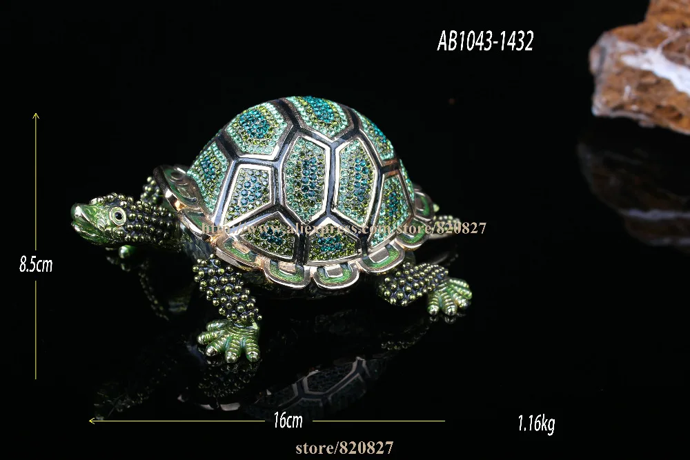 Big Turtles Trinket Box Fengshui Crystal Tortoise Figurine Collect Vintage Animal Turtle Trinket Box Souvenir Gift Sculpture