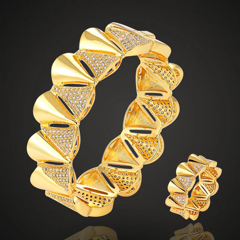 Женский комплект из кольца и браслета с фианитом | Украшения аксессуары