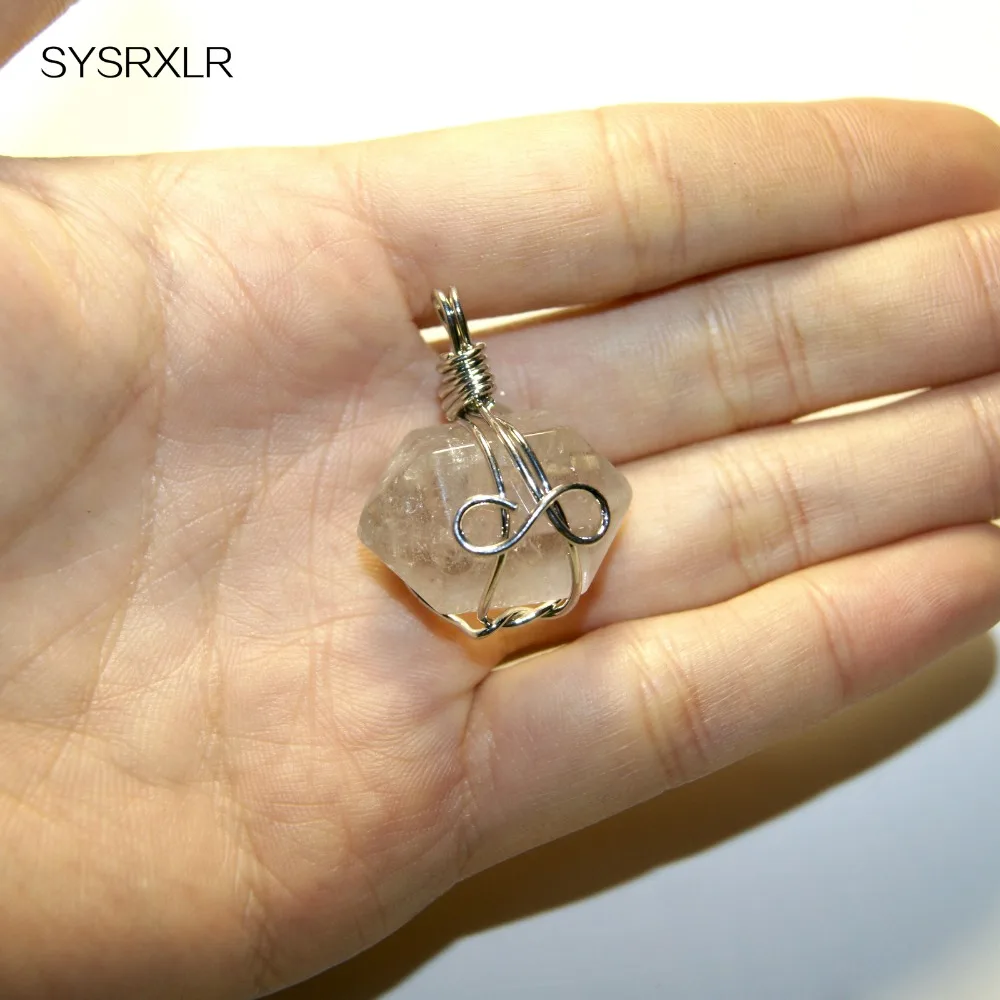 Кварцовый кристаллический натуральный столб из камня ожерелье для