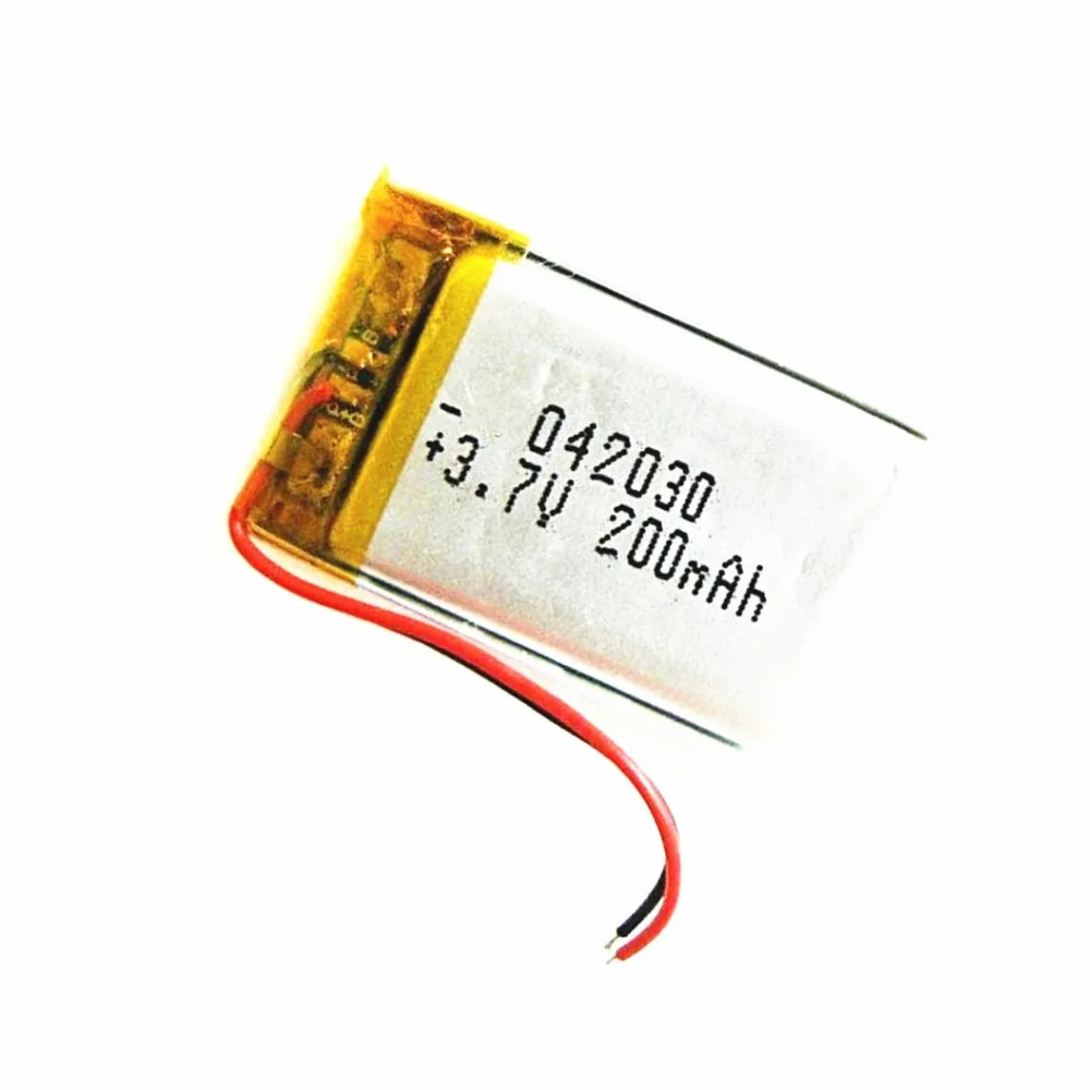Полимерная литиевая батарея 3,7 V, 402030 042030 200mah может быть настроена оптом CE FCC ROHS MSDS сертификация качества
