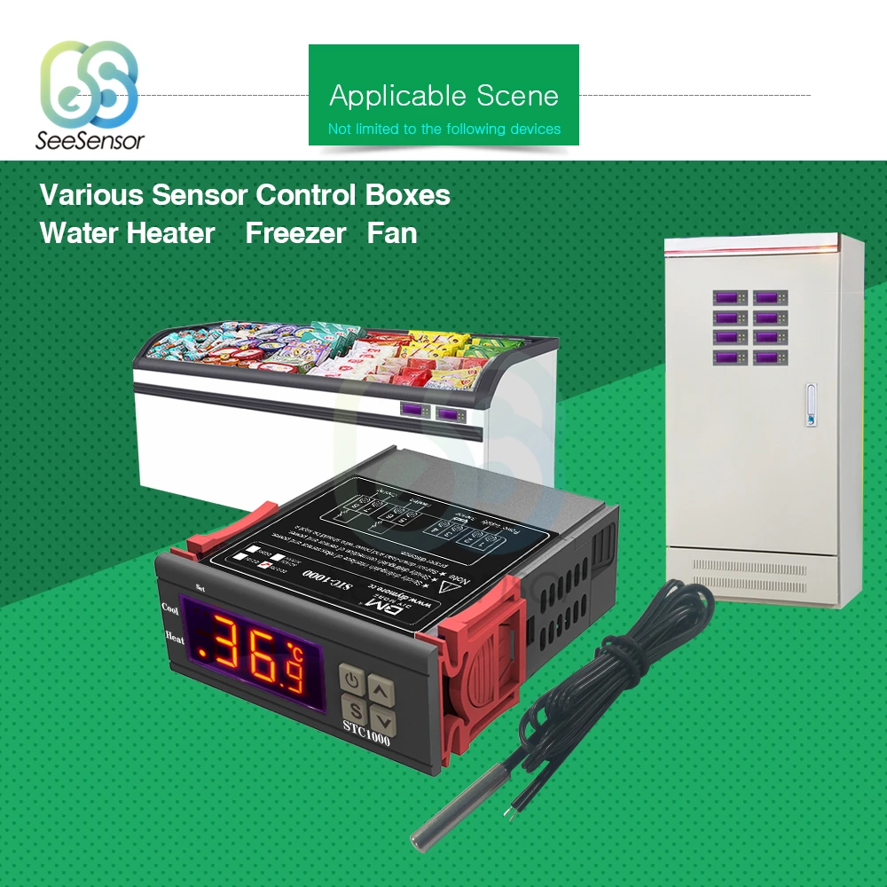 STC-1000 DC 12 V-72 V светодиодный цифровой Температура контроллер терморегулятор Термостат с нагревателем и охладителем для инкубатора
