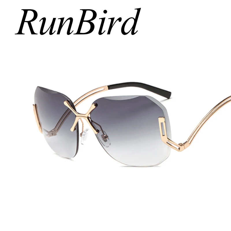 Женские солнцезащитные очки без оправы с градиентными линзами цвет в