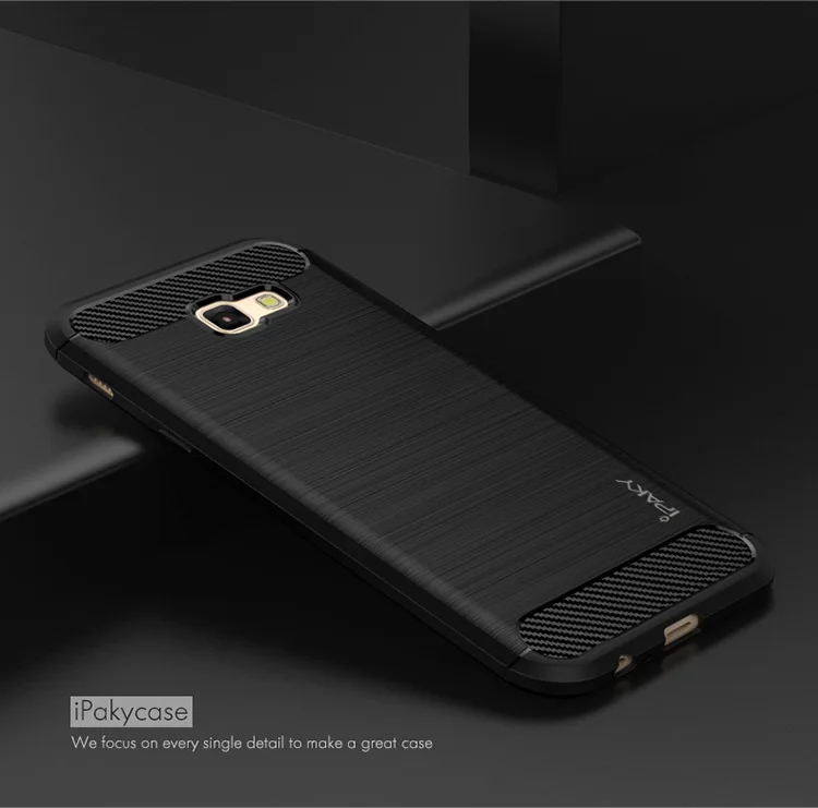 Классический Ipaky брендовый матовый дизайнерский силиконовый чехол для samsung Galaxy A3(4,7 ''), A5(5,2''), A7(5,7 '') новая серия - Цвет: Черный