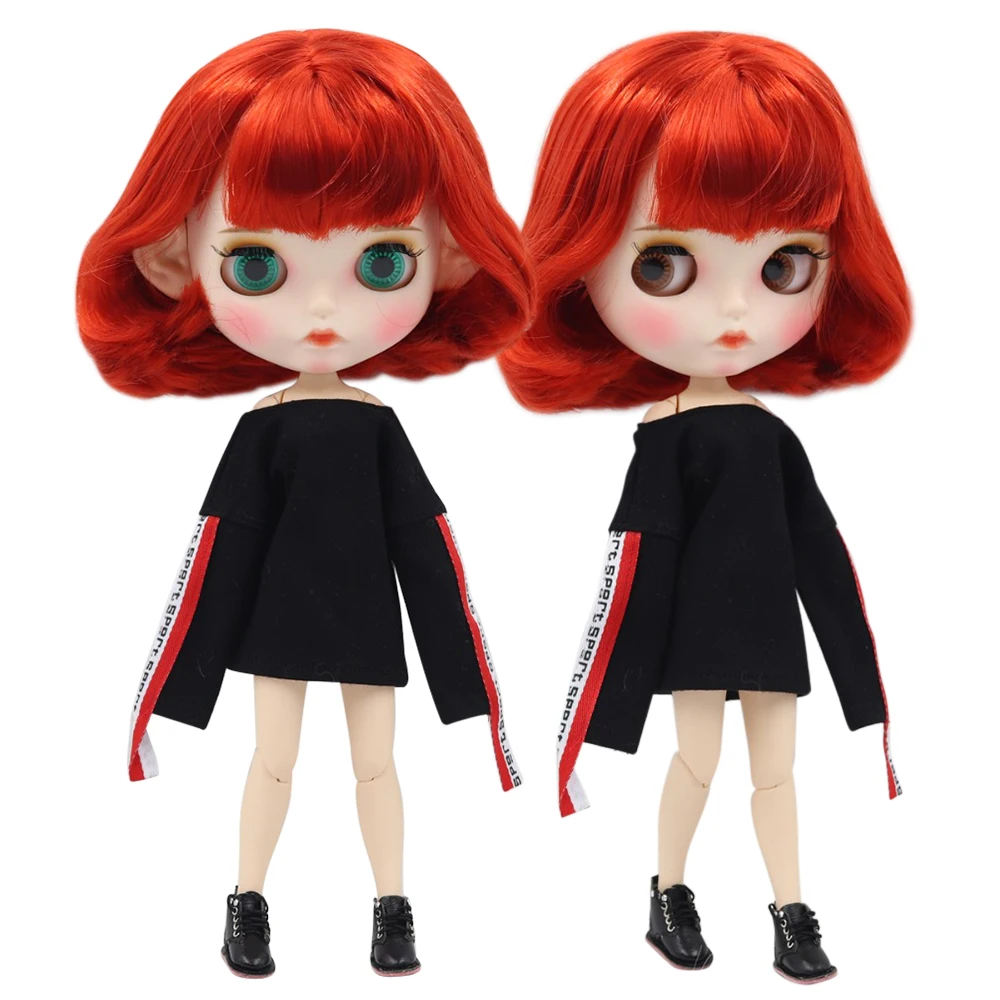 Ледяная кукла DBS blyth 1/6 bjd белая кожа сужение тела короткие красные волосы новое