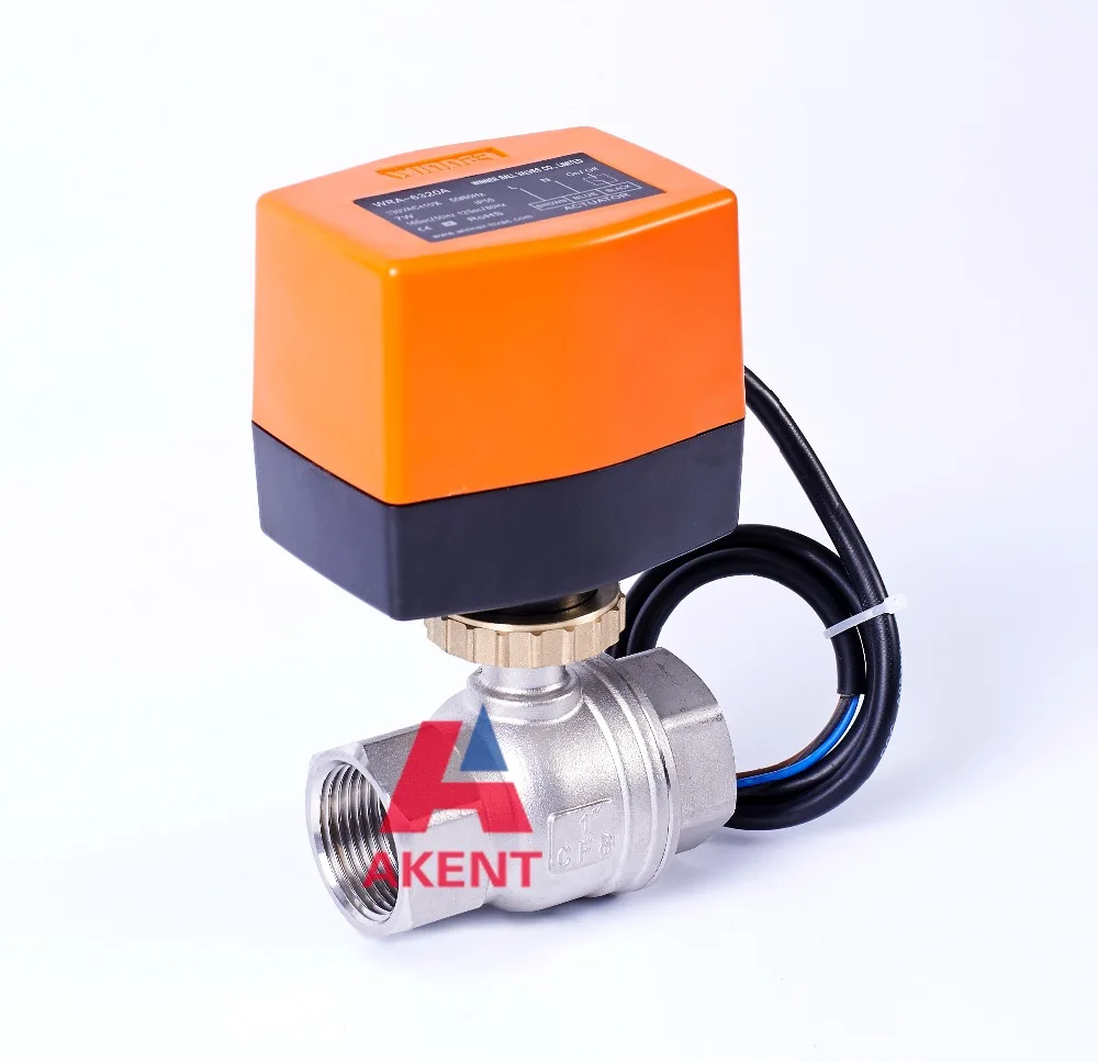 AC110V моторизованный шаровой клапан DN15 DN20 DN25 2 путь из нержавеющей стали шариковый
