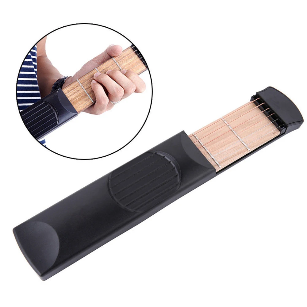 Pocket Guitar Portable 6 String 4 Fret Lightweight Pratical Mini Practice Tool Training Skills | Спорт и развлечения