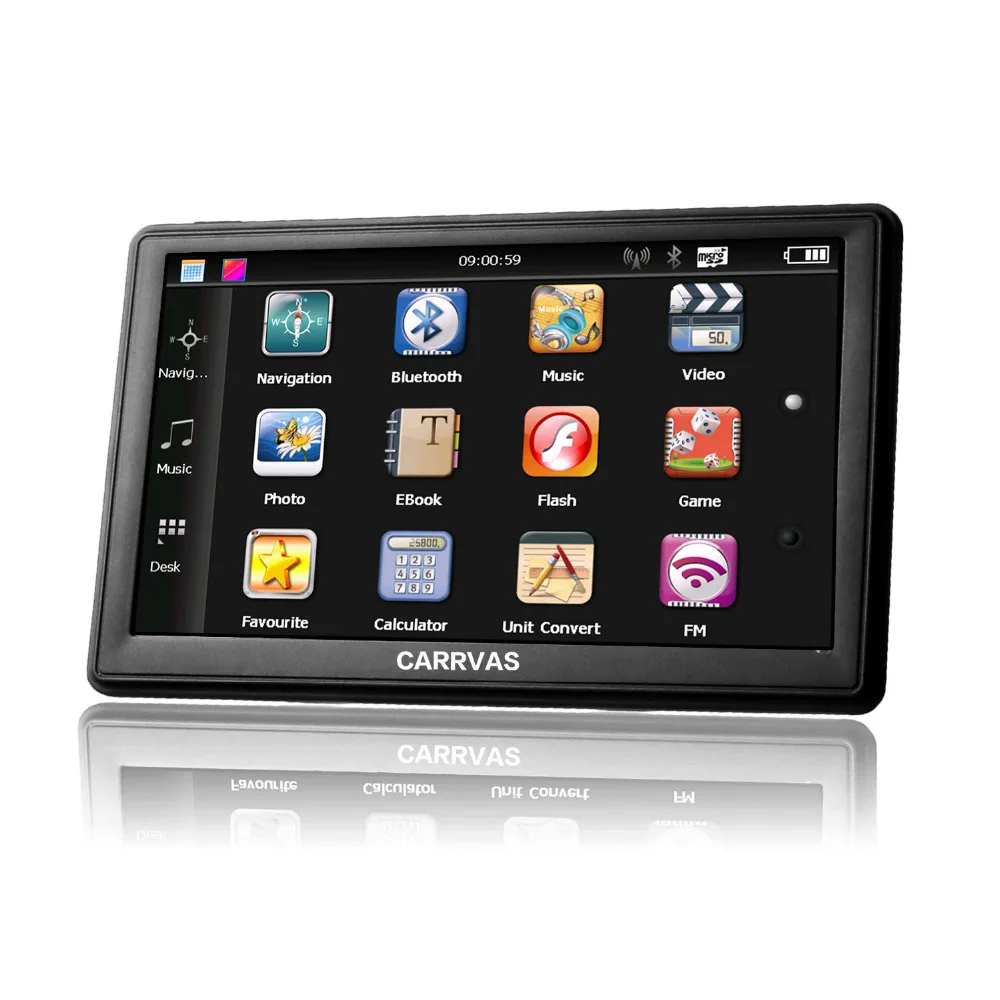 CARRVAS 7 дюймовый емкостный экран для автомобиля/грузовика gps навигация 800 м/Bluetooth/AV-IN/8 ГБ/256 м карты для Европы или Навител Россия
