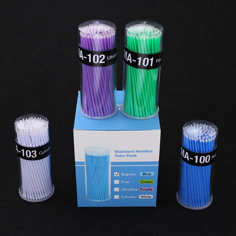 Горячая 100 штук зубная микро щетка одноразовые материалы зубные Аппликаторы