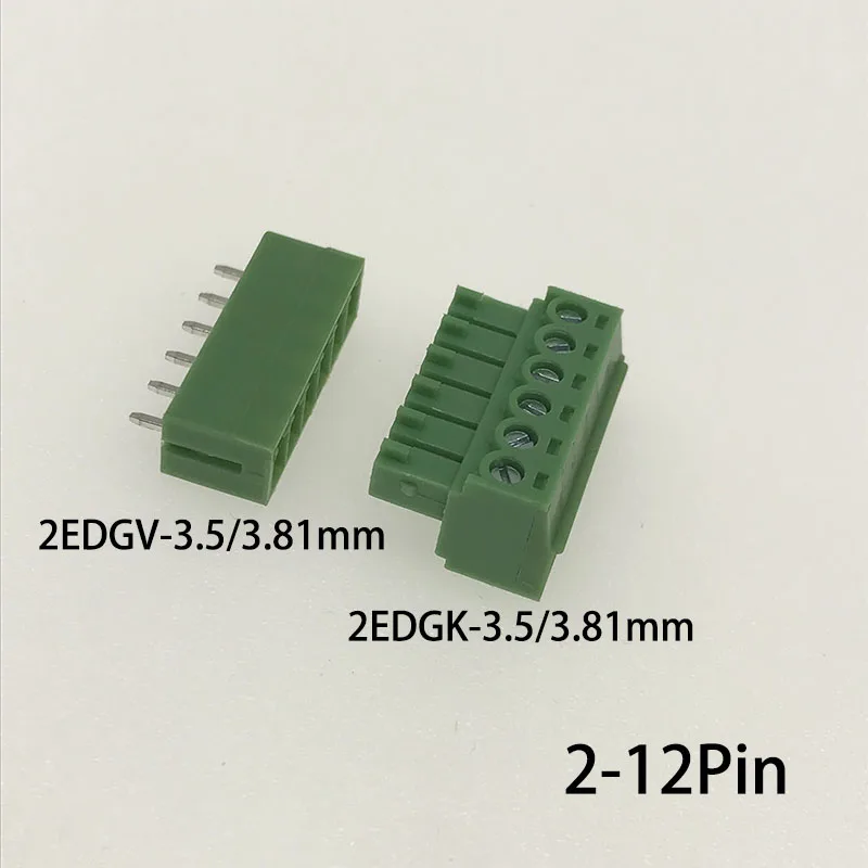10 комплектов 3 5/3 81 мм Прямоугольный Прямой Угол 15edgk 2 12P винтовой разъем PCB