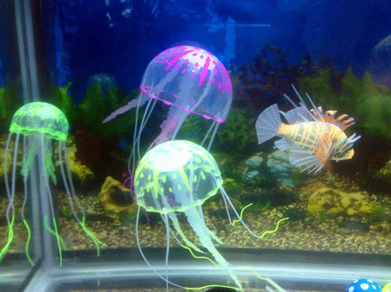 Аквариумная Медуза с эффектом свечения 5 см|glowing effect artificial jellyfish|jellyfish fish tankartificial
