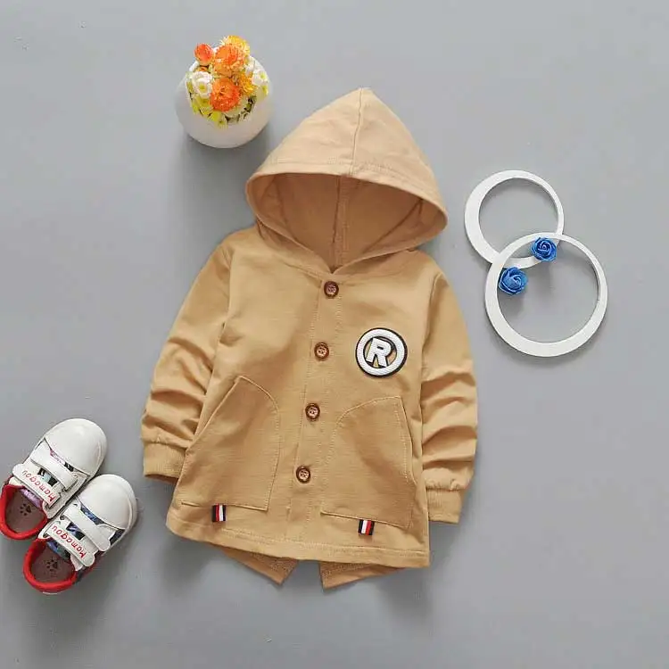 Новинка сезон весна осень Повседневный детский Хлопковый тренч с рисунком щенка