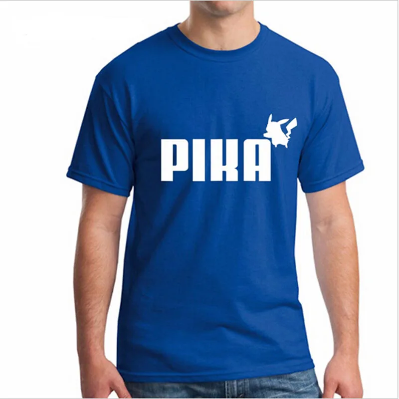 Summer New t shirt men Spoof LOGO POKEMON Pik Mens T Shirt Fashion 2017 Short Sleeve T-shirt Cotton shirts Free Shipping | Мужская