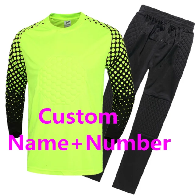 Custom name number Детские футбольные Вратарские Трикотажные изделия, спортивный комплект для мальчиков, футбольные комплекты survetement, футбольные майки Futbol, тренировочная форма, комплект, спортивный костюм - Цвет: Custom name number