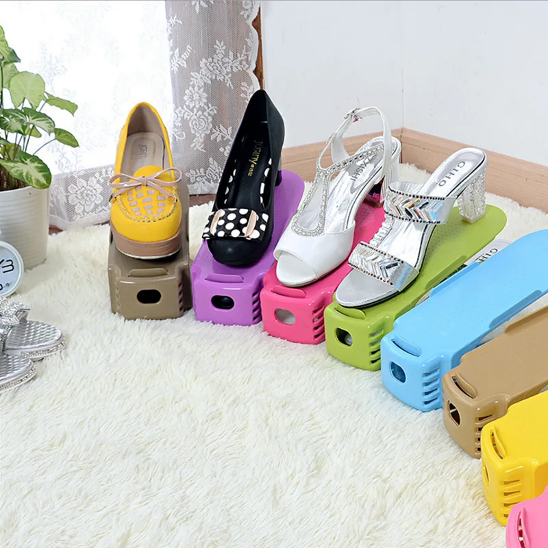 2 шт./Лот Пластиковая Полка для хранения обуви|shoe rack storage|plastic shoe cabinetspace organizer |