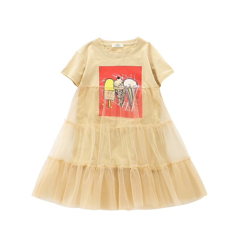 Платье для мамы и дочки летняя Новинка 2018 модное Сетчатое платье одинаковые