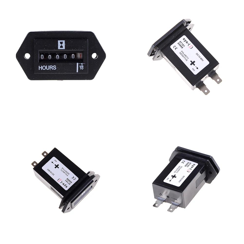 JETTING 1PCS New Generator Sealed Hour Meter Counter Tractor Truck Hourmeter Rectangle DC 12V-36V for Boats Trucks Tractors Cars |